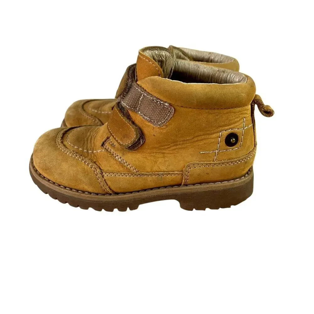 Ciciban Kids Boots Toddler 25 Yellow Leather Upper Lining Casual Play Hiking